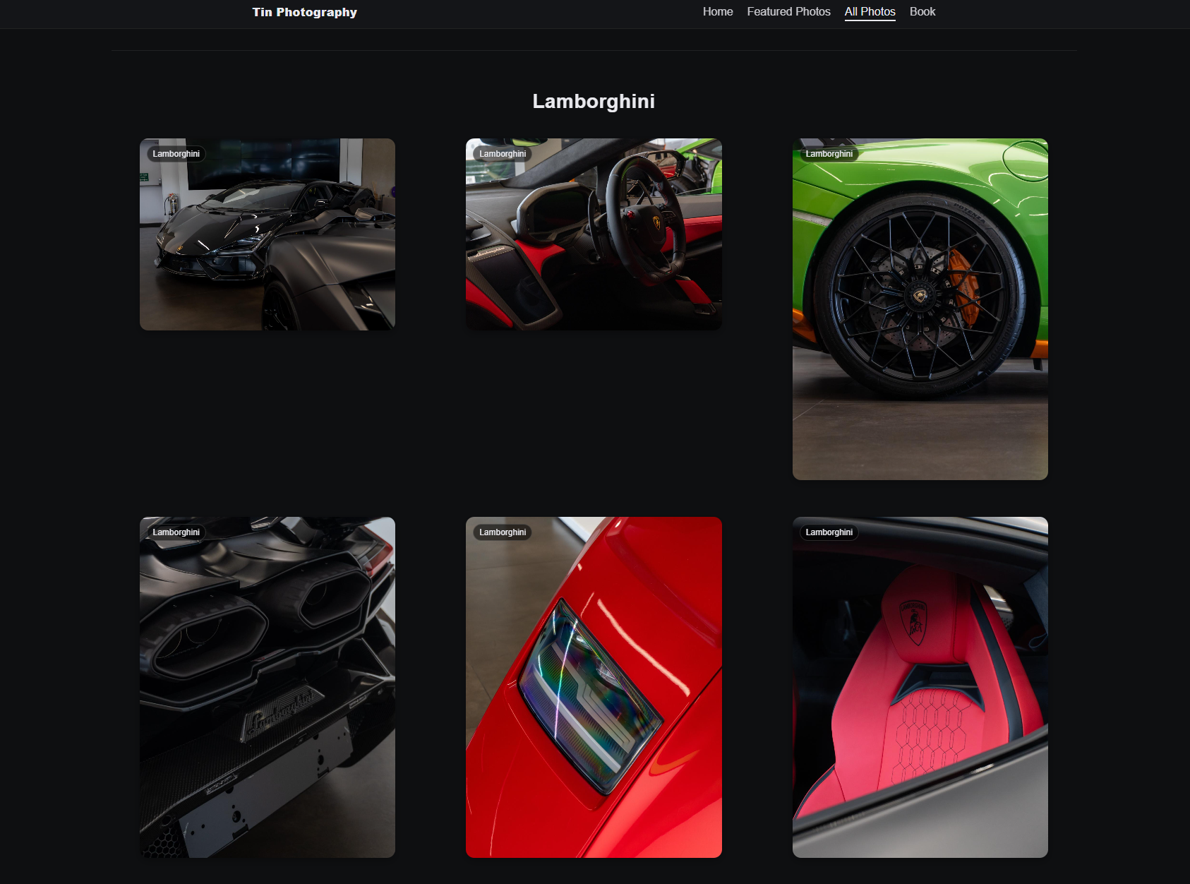 Tin Photography Gallery Page